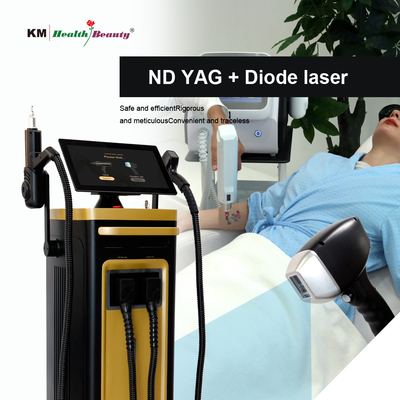 2 dalam 1 mesin dioda laser portabel dan stasioner pelepasan tato 810nm 808nm Q-switched nd yag diode laser 810nm