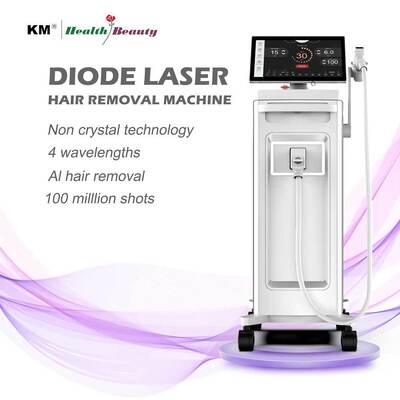 KM D16 Kerang Putih Portugal Depilasi Diodo 755nm 3 Gelombang 810nm 808 nm Diode Laser Hair Removal Machine