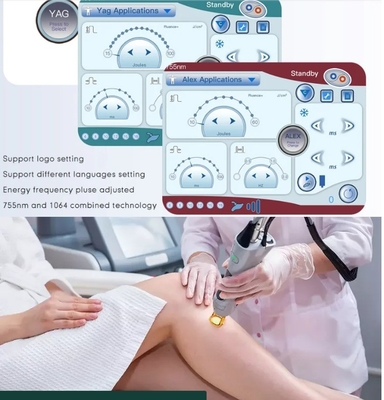 755nm Alexandrite Laser Hair Removal Machine Stasioner Gaya Untuk Komersial
