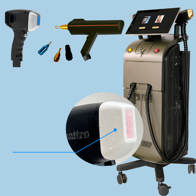 Tiga panjang gelombang 808nm Diode Laser Permanen Hair Removal Machine Gaya stasioner
