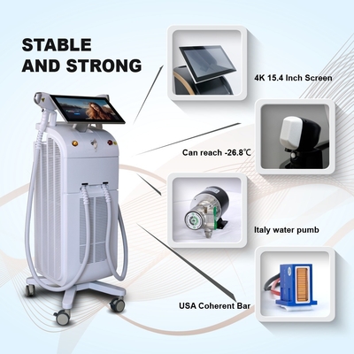 808 Diode Laser Hair Removal Machine Profesional Gaya Stasioner Dengan Pendingin Kompresor