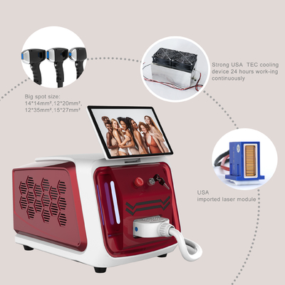 808nm 1064nm 755nm Diode Laser Hair Removal Mesin Kecantikan Portable Dengan MDSAP