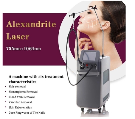 Mesin Laser Permanen ND YAG Alexandrite 755nm Long Pulse Untuk Wanita