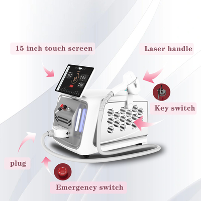 Portable NO Q Switch 755nm 808 Nm Diode Laser Hair Removal Machine Dengan Ukuran Spot Opsional