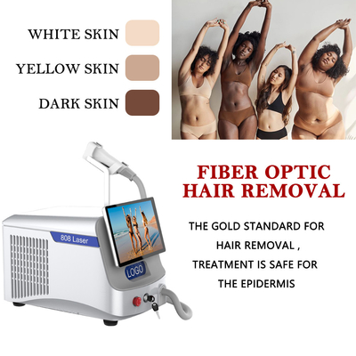 808nm Cold Fiber Laser Hair Removal Machine 14*14mm 7*7mm Ukuran titik