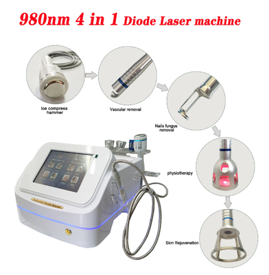 4 dalam 1 1980nm Diode Laser Machine Portable Untuk Pusat Kecantikan Salon