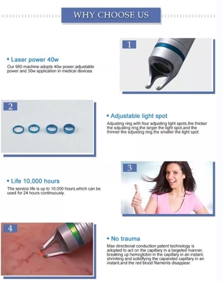 Mesin Laser Dioda 980nm Profesional Untuk Vein Spider / Penghapusan Vaskular