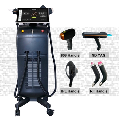 1800W Multifungsi Mesin Kecantikan Penghapusan Rambut Dengan IPL RF ND YAG Laser