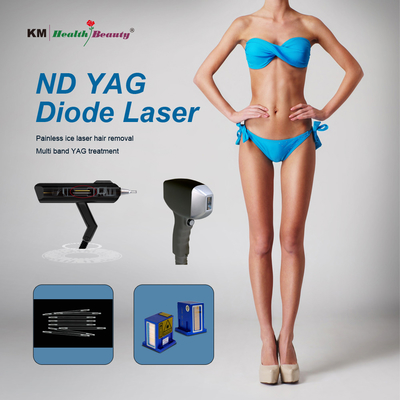 2 dalam 1 mesin dioda laser portabel dan stasioner pelepasan tato 810nm 808nm Q-switched nd yag diode laser 810nm