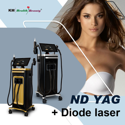 2 dalam 1 mesin dioda laser portabel dan stasioner pelepasan tato 810nm 808nm Q-switched nd yag diode laser 810nm